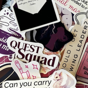 Romantasy Buch-Aufkleberpaket – 18-teilige Vierte Flügel/ACOTAR Vinyl-Aufkleber | Bücherwurm | Tairn Adarna | Xaden Riorson | Drachenreiter
