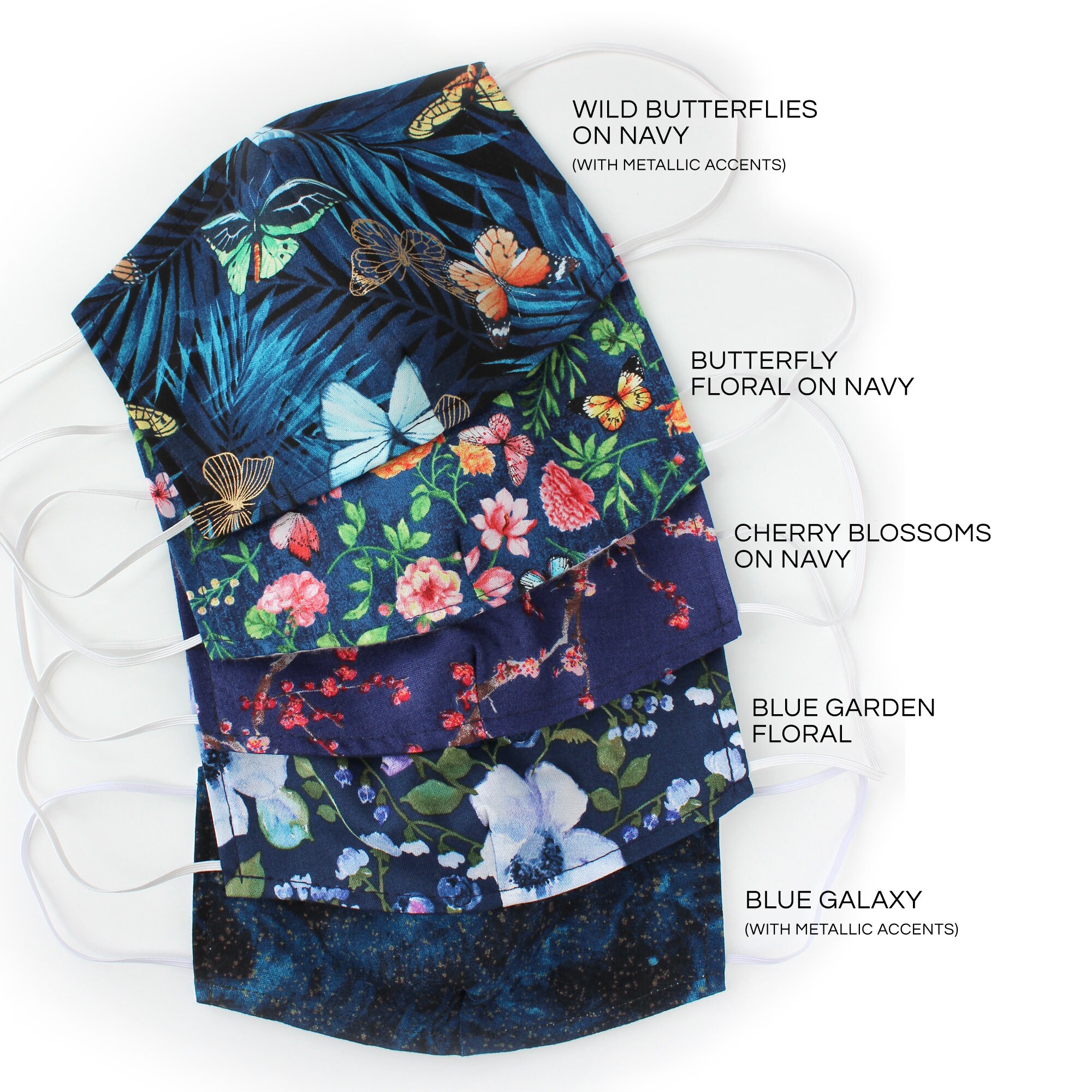 Lightweight Cotton Fabric Face Mask w/ Elastic 2 Layers Etsy