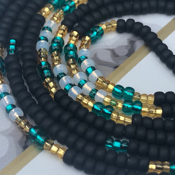 Beauty of the Sphinx Waist Beads - 60 Inch Strand - Black  display picture 1