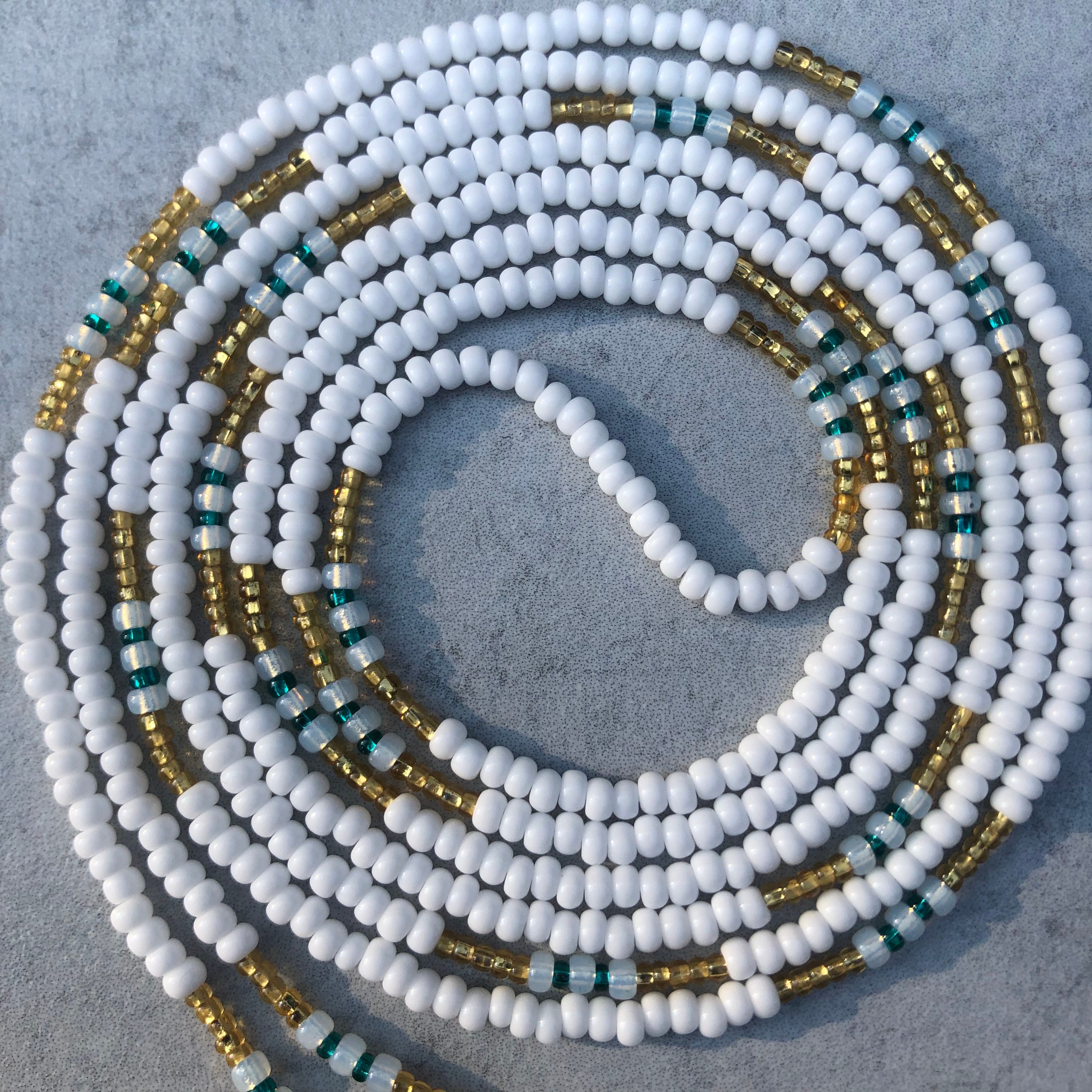 White and gold waist beads meaning hotsell