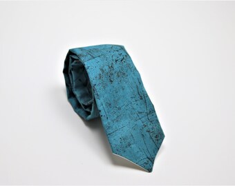 Distressed Blue Necktie