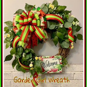 Orange Ranunculus and an XL handmade Bow Yellow Sunflowers White Daisies Peach Grapevine Wreath wFaux Cotton