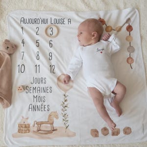 Personalized boho milestone blanket