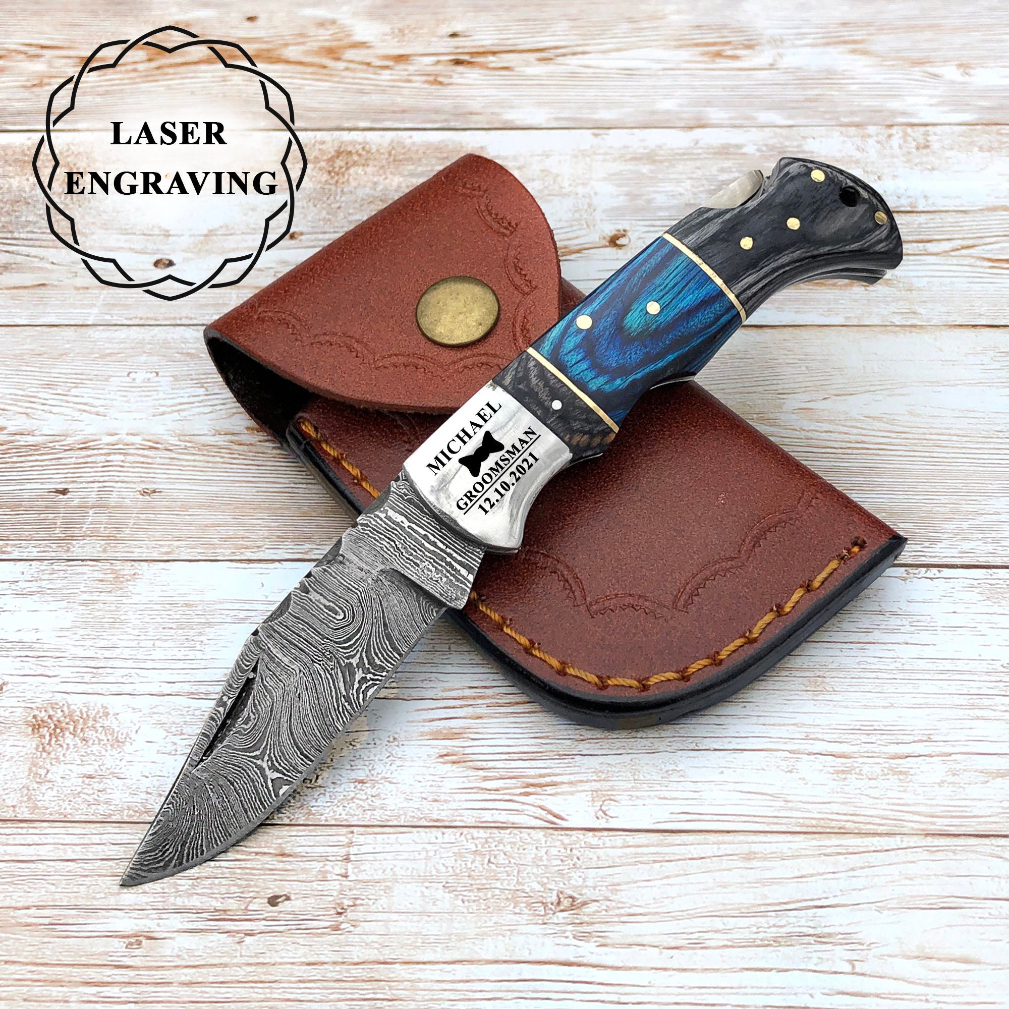 Personalized Groomsmen Gift Pocket Knife Groomsmen Gift Set Etsy