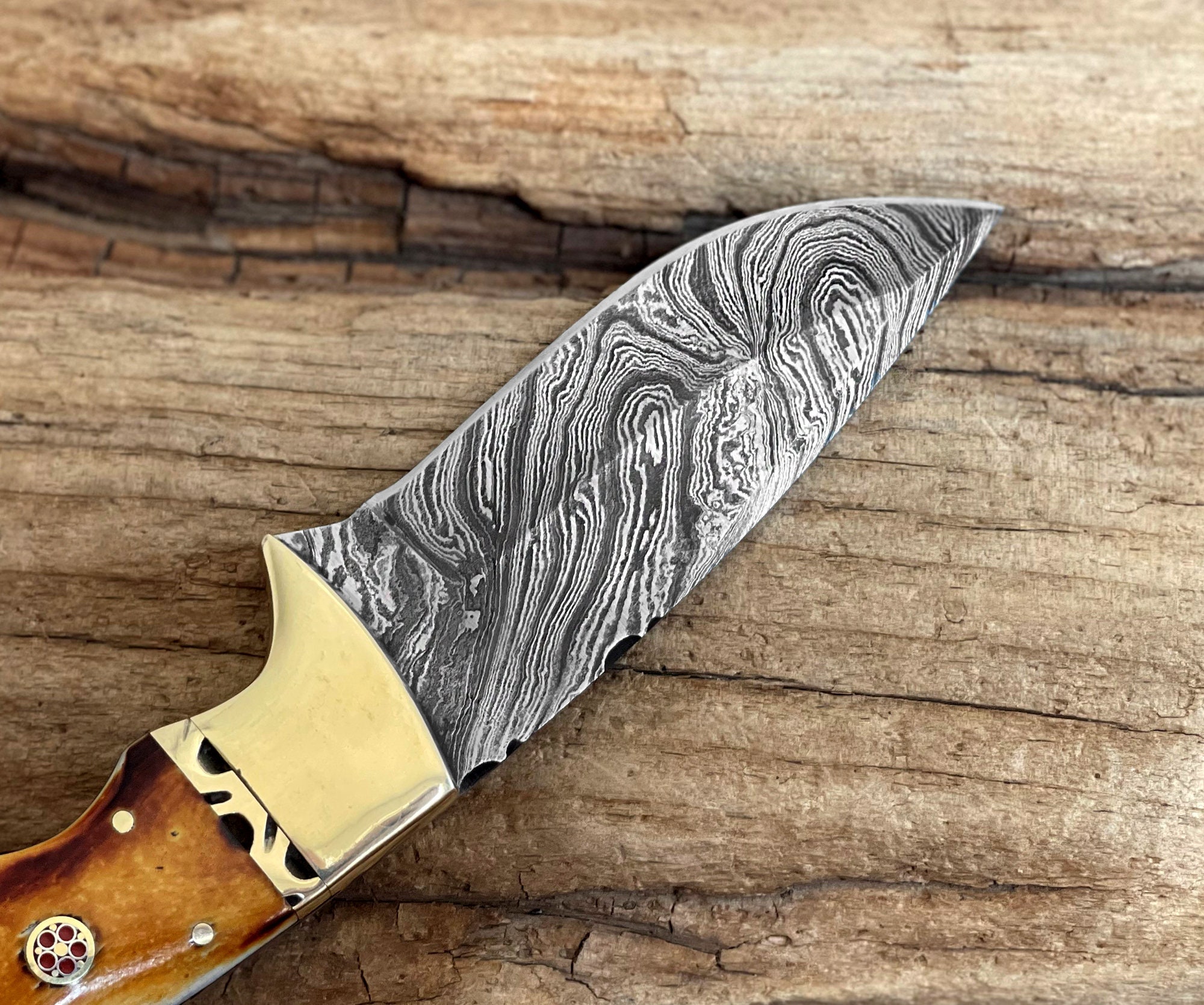 Personalized Damascus Steel Knife , 9 Handmade Fixed Blade Knife With  Custom Burnt Camel Bone Handle, Gift for Husband, Anniversary Gift -   Norway