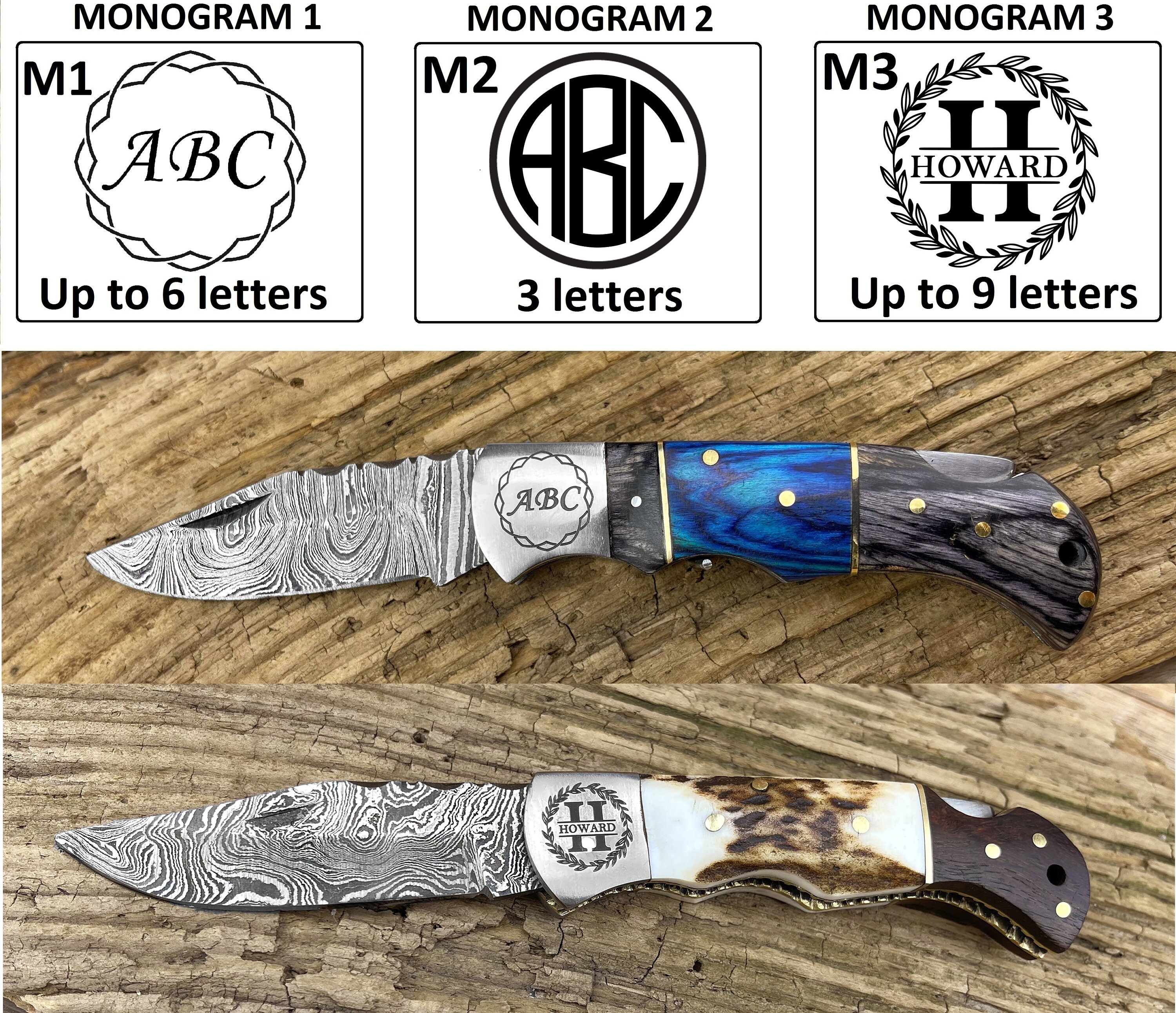 Damascus Folding Knife Pocket Knife for Men 6.5'' Etsy