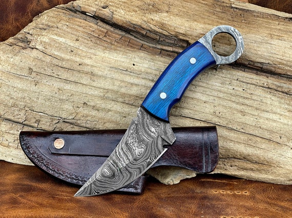 Personalized Tracker knife Hand Forged Knife Damascus Steel Knife Pocket Knives Handmade Outdoor Dagger, Valentine Gift for him