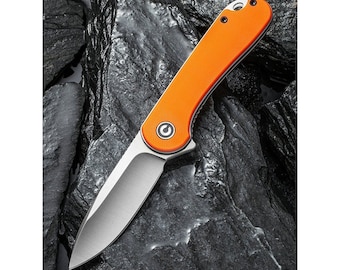 Personalized Civivi Elementum Orange Pocket Knife, D2 Steel BladeBirthday Gift