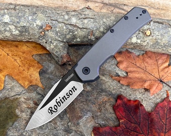 Personalized Engraved Kershaw Folding Pocket Knife KS1411 Assisted Opening Hunting Fishing Knife For Men with Pocketclip Father's Day Gift