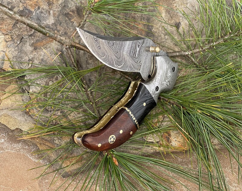 Handcrafted Damascus Steel Western Belt Knife – 7.5