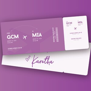 Billete de avión personalizado, tarjeta de embarque, escapada sorpresa de vacaciones de Arra Design