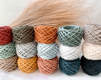 Cordón de macramé de algodón de una sola hebra de 1,5 mm / Hilo de macramé / Macramé DIY / Cuerda de macramé / 100 % algodón / Algodón reciclado / Tejido