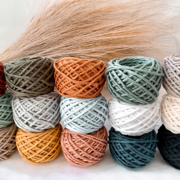 1.5mm Single Strand Cotton Macrame Cord | Macrame String | DIY Macrame | Macrame Rope | 100% Cotton | Recycled Cotton | Weaving