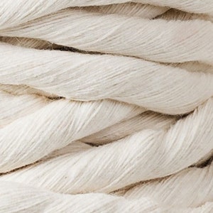 9mm Single Strand Cotton Macrame Cord BOBBINY Macrame String DIY Macrame Macrame Rope 100% Cotton Recycled Cotton Weaving Natural