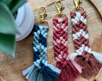 Macrame Keychain | Multicolored | Keyring | Handmade Fringe Keychain | Bag Charm | Boho Backpack Charm