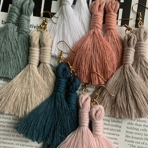 Handmade Tassel Earrings | Macrame Earrings | Dangle Earrings | Cotton