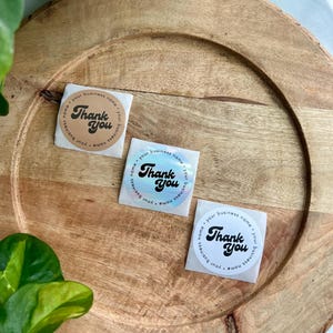 Thank You Stickers | Set of 50 | Customizable Sticker | Small Business Label | Holographic Stickers