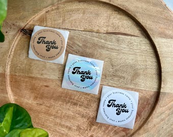 Thank You Stickers | Set of 50 | Customizable Sticker | Small Business Label | Holographic Stickers