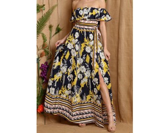 off the shoulder maxi dress boho