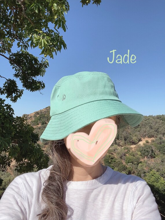 Peace Symbol Embroidered Cotton Bucket Hat - Lavender - Etsy display picture 1