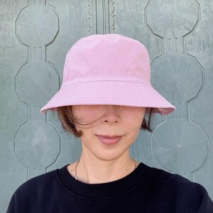 Reversible Pink Watercolor Print  Cotton Bucket Hat for Outdoor Leisure, Hiking, Fishing, Beach and Everyday Casual Life