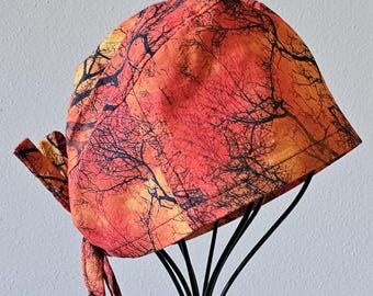 Orange Halloween Surgical Scrub Cap