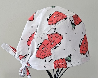 Red Jacket Winter Snoopy Surgical Scrub Cap