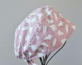 Pink Ghost Glow In The Dark Surgical Scrub Cap