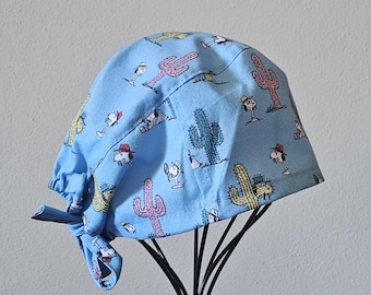 Blue Cacti Desert Snoopy Surgical Scrub Cap