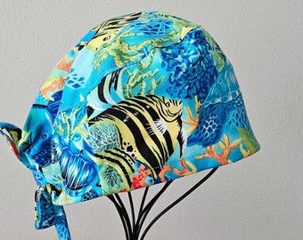 Tropical Sea Life Surgical Scrub Cap