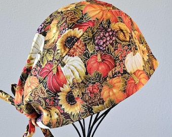 Fall Pumpkin Surgical Scrub Cap
