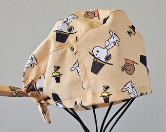 Snoopy and Woodstock Thanksgiving Surgical Scrub Cap