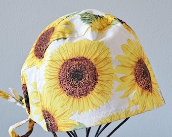 Large Sunflower Surgical Scrub Cap