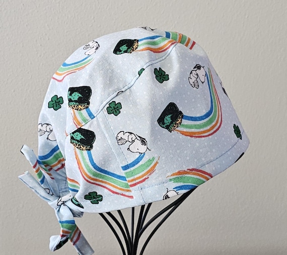 Snoopy "Pot of Gold" St. Patrick's Day Surgical Scrub Cap