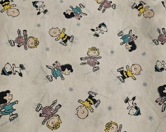 White Ice Skating Snoopy Peanuts Surgical Scrub Cap and Badge Reel