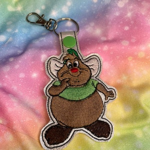 Gus Gus Princess Sidekick Embroidered Vinyl Key fob/Keyring Made To Order