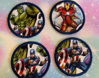 Parches termoadhesivos con apliques de superhéroes
