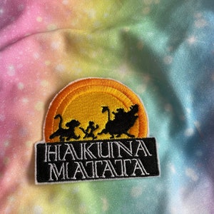 Hakuna Matata Embroidered Patch Iron On Or Sew On Made To Order