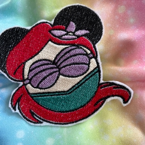 Little Mermaid Inspired Embroidered Patch Made To Order