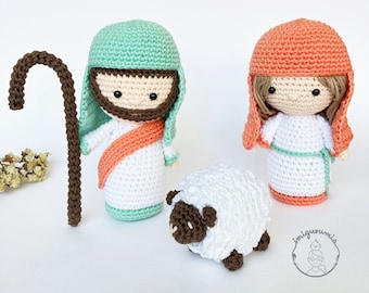 Shepherds & lamb - Sheep - Amigurumi Crochet Pattern - PDF pattern - Christmas - Instant Download - English