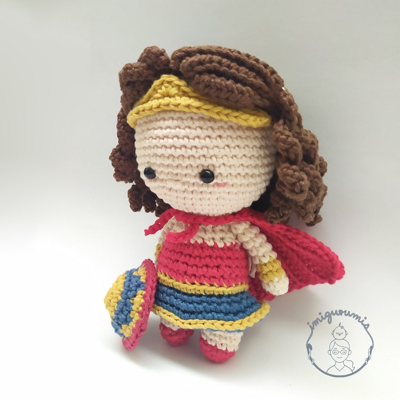 Fan Art Doll Amigurumi Croche PDF Pattern DIY Little Wonder Woman