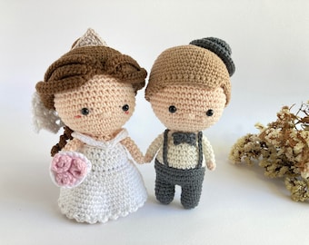 The Bride and Groom: Sofía & Pablo - Amigurumi Crochet Pattern Doll - PDF pattern - Wedding - English - Instant download