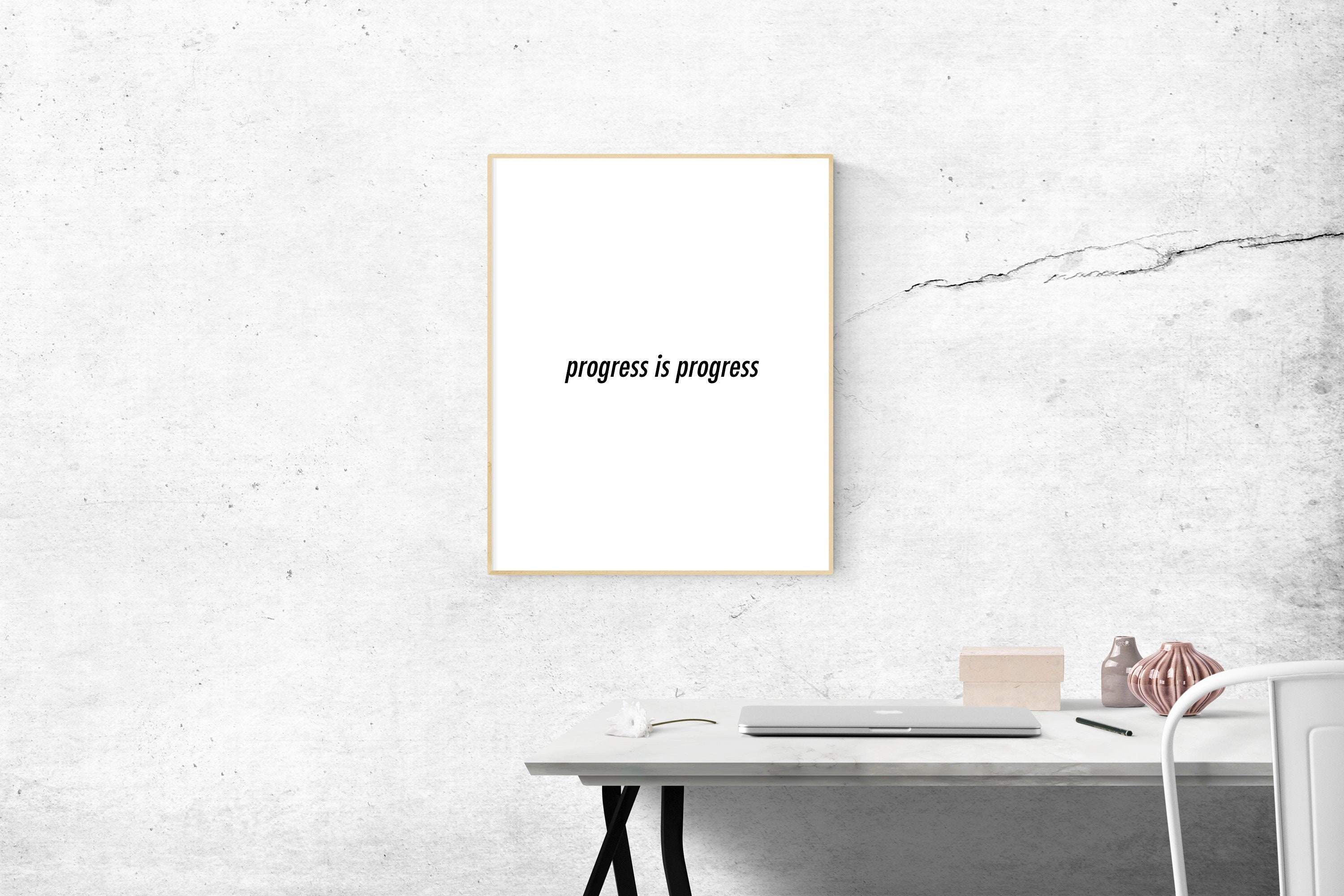 Progress is Progress Black&white Art Poster Printable | Etsy