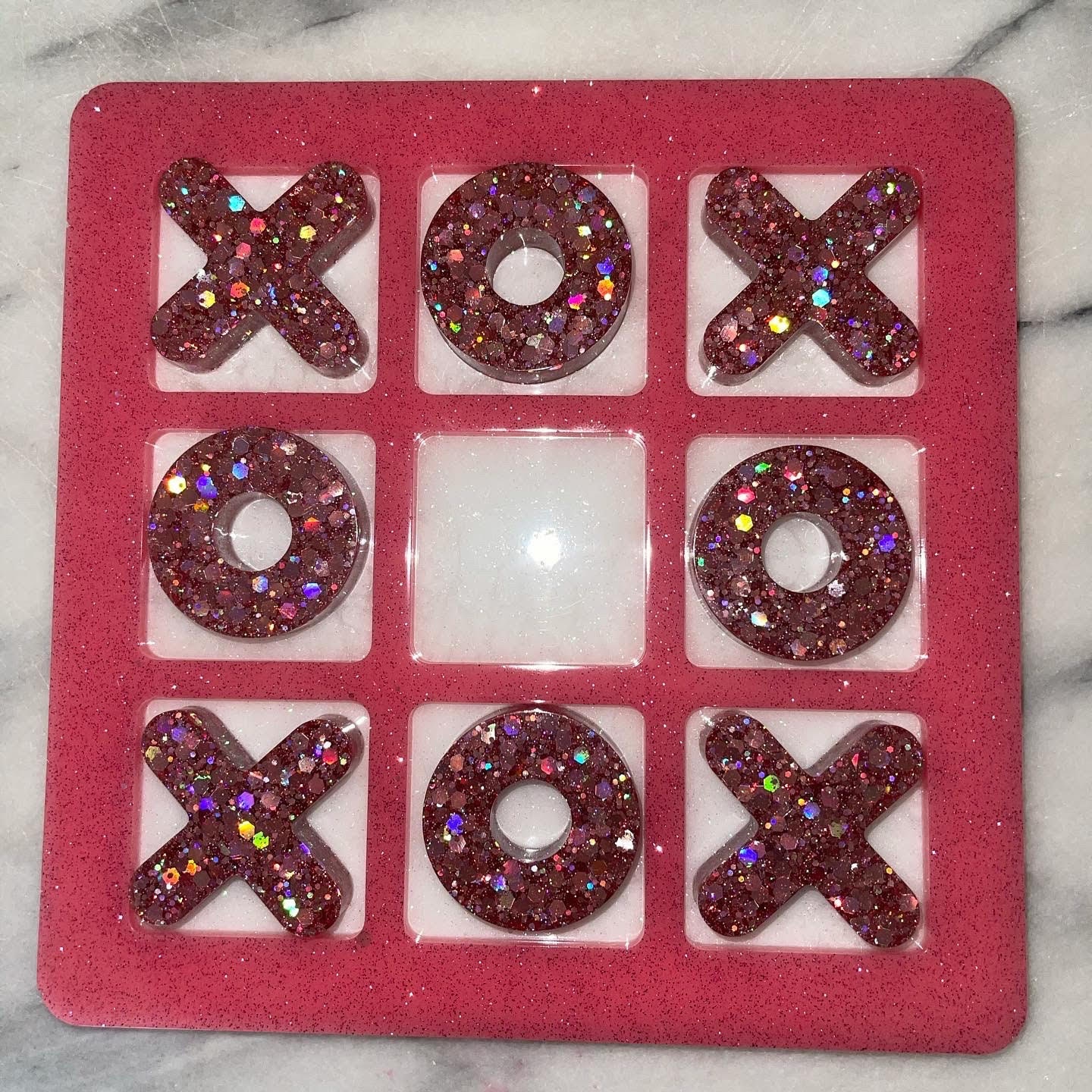 Glitter Pink Tic Tac Toe Etsy