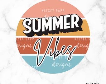 Summer Vibes Cut File - Digital Design - SVG, DXF, PNG for Silhouette Cameo and Cricut