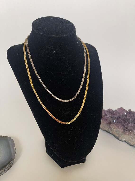 Vintage Necklace, Unique Link, Your Choice, Gold … - image 9