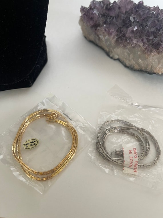 Vintage Necklace, Unique Link, Your Choice, Gold … - image 10