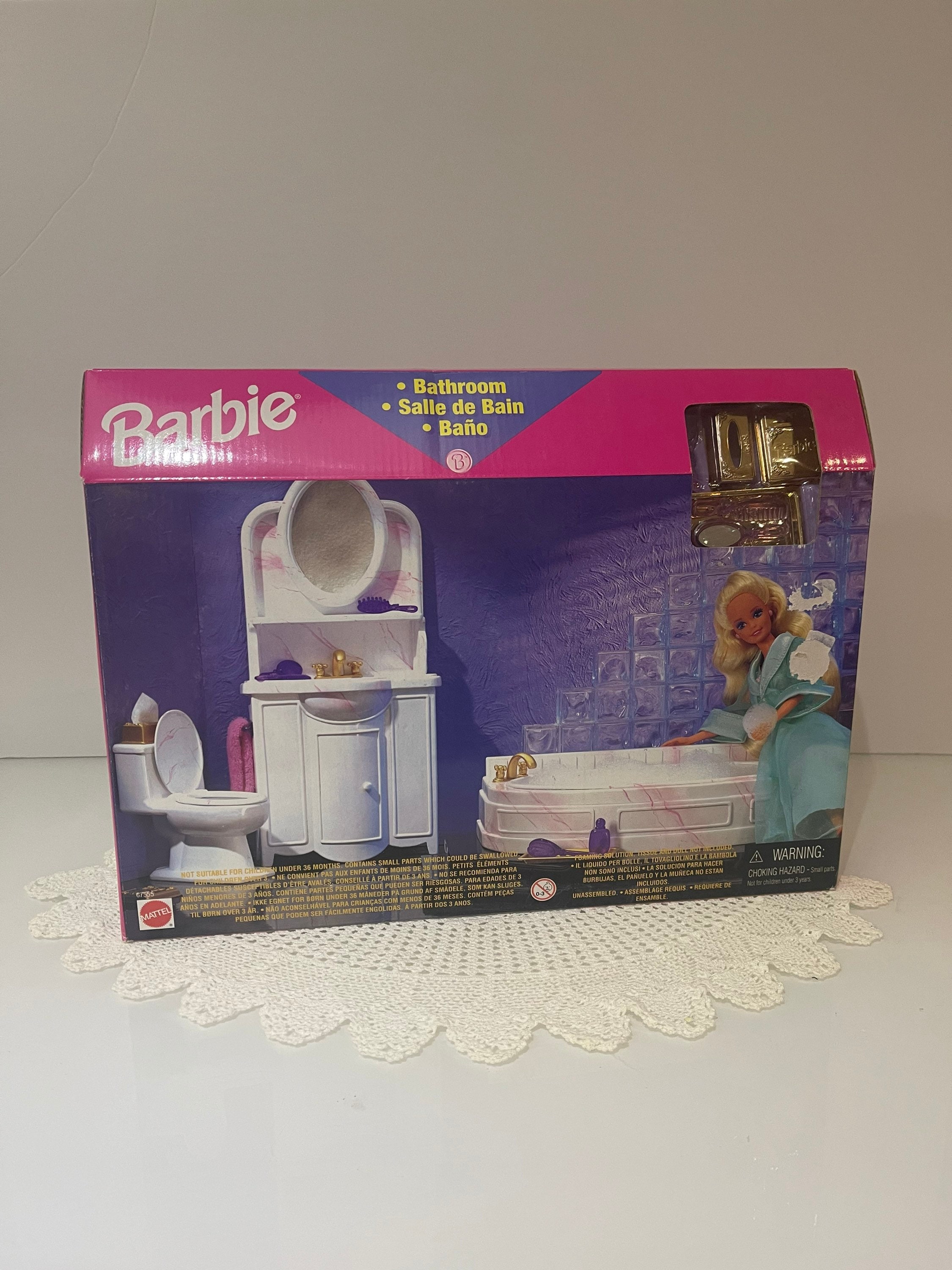 Retro 1990s Barbie Bathroom Play Set Rare New in Box Etsy