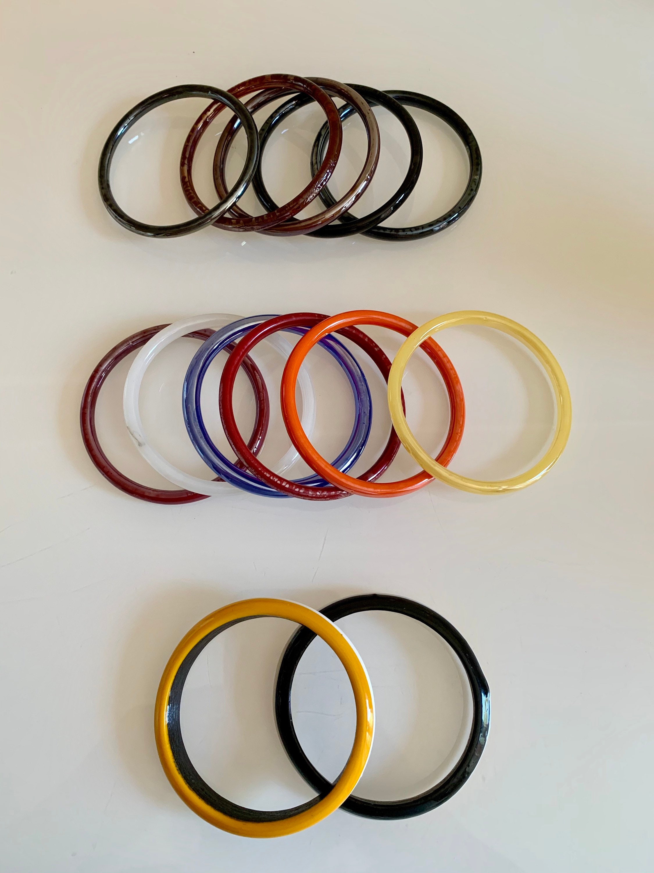 Vintage Glass Bangles Stack You Choose Etsy