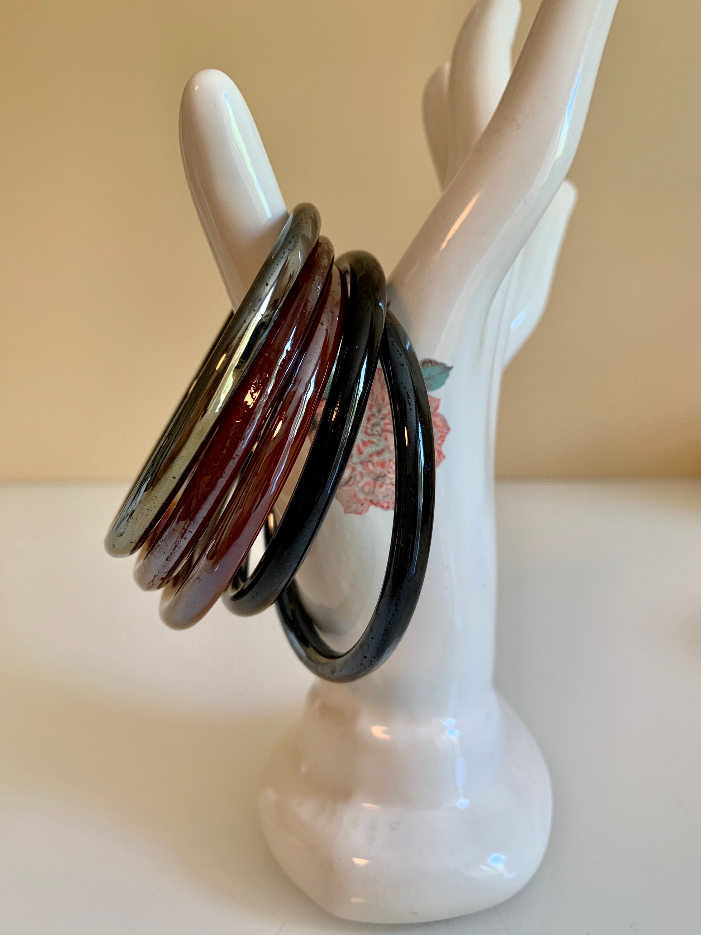 Vintage Glass Bangles Stack You Choose Etsy